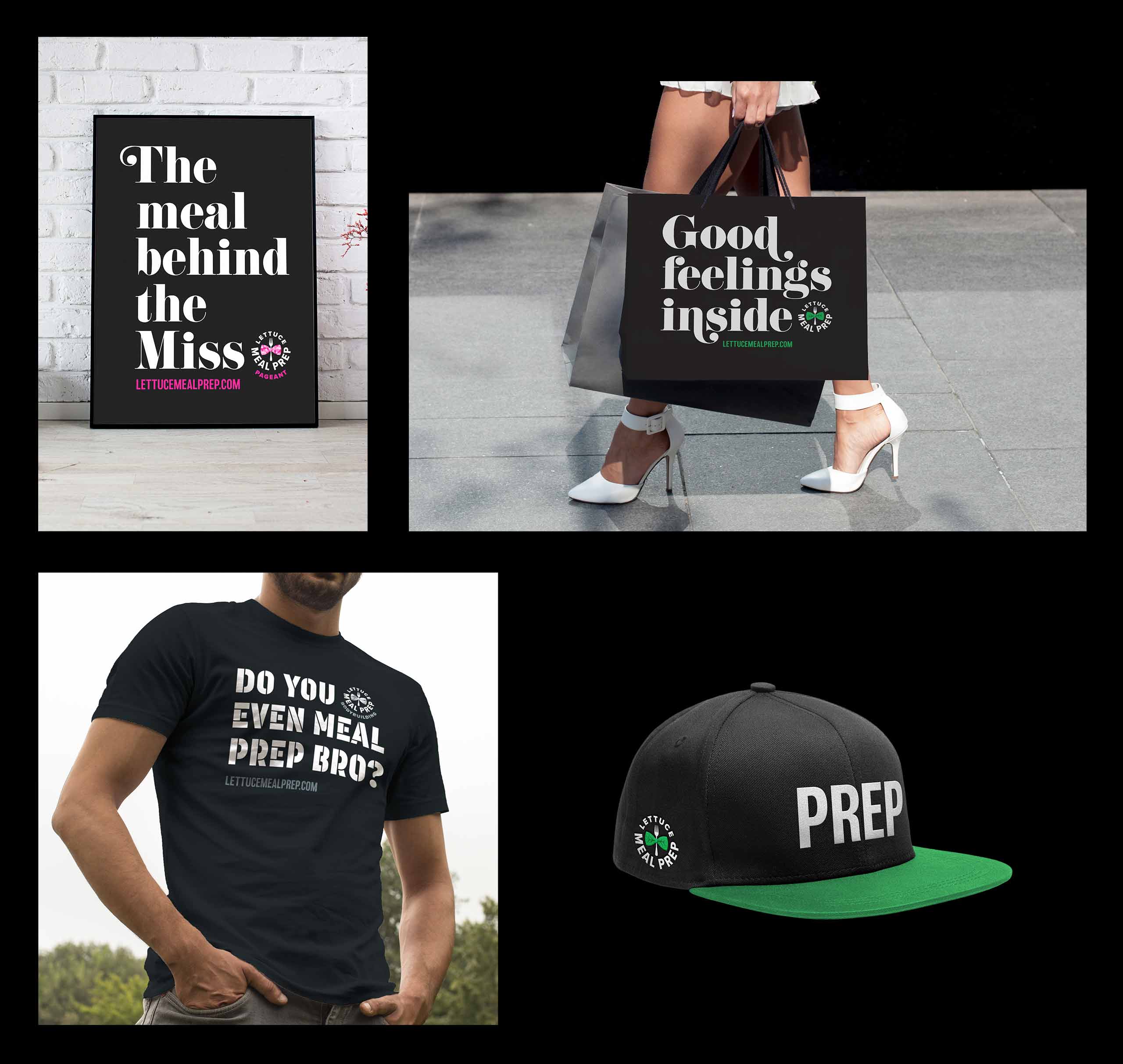 Visual identity application mockups